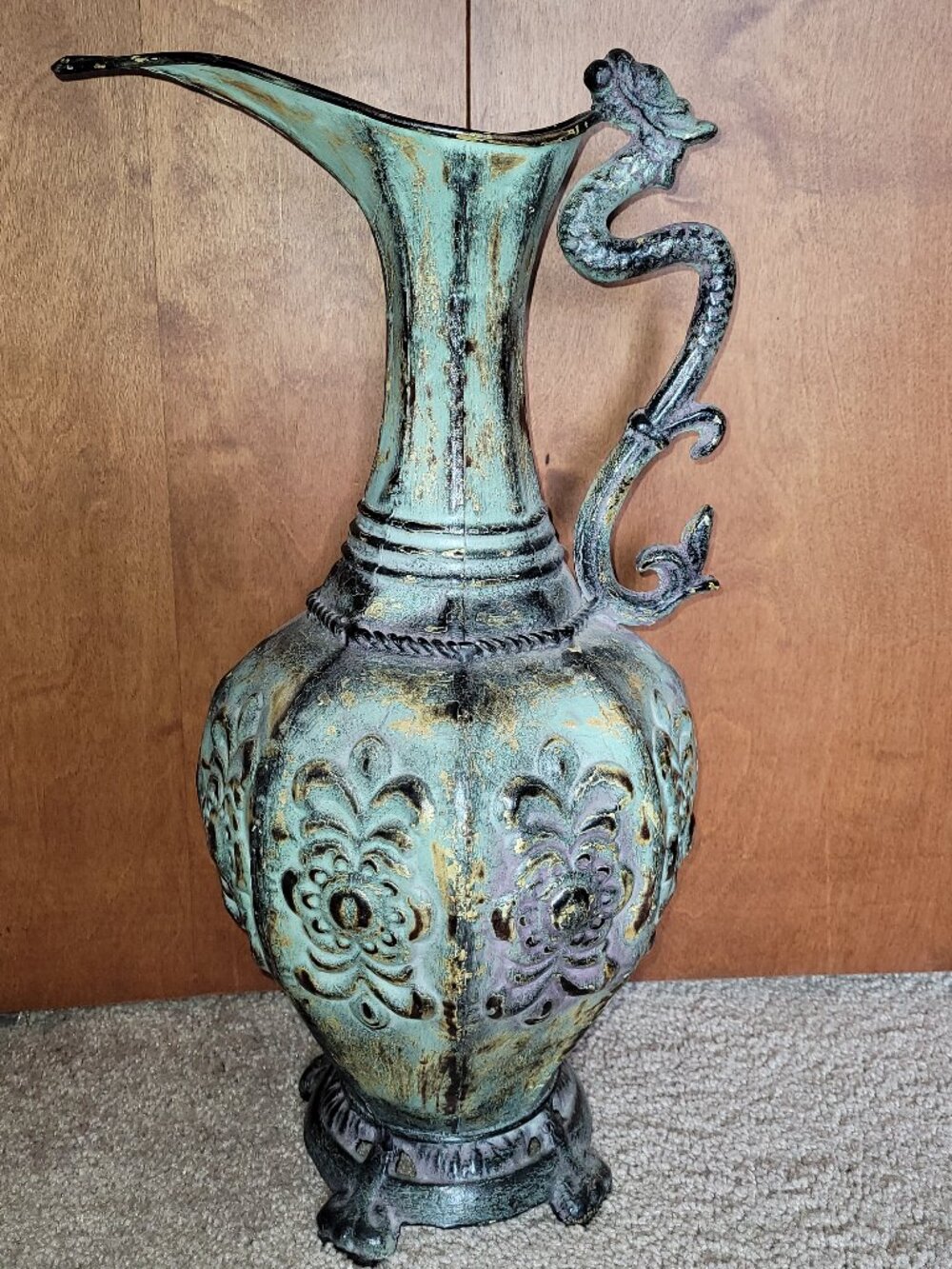 Metal Ornamental Pitcher with Dragon handle